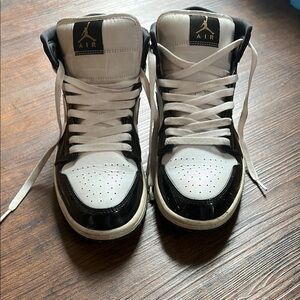 Jordan Black and White High-Top Sneakers